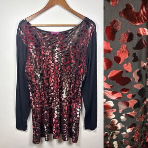 Max and Rina Shirt Size XL Velvet Burnout Witchy Dark Romantic Feminine